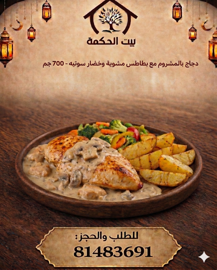 Chicken Mushroom & Grilled Potatoes & Sautéed Vegetables 700 g 